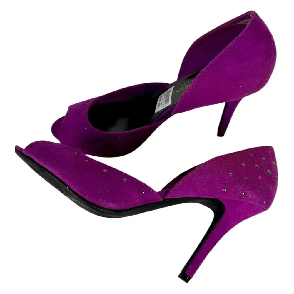Christian Siriano Purple Stud Open Toe Women’s heels Size 7.5